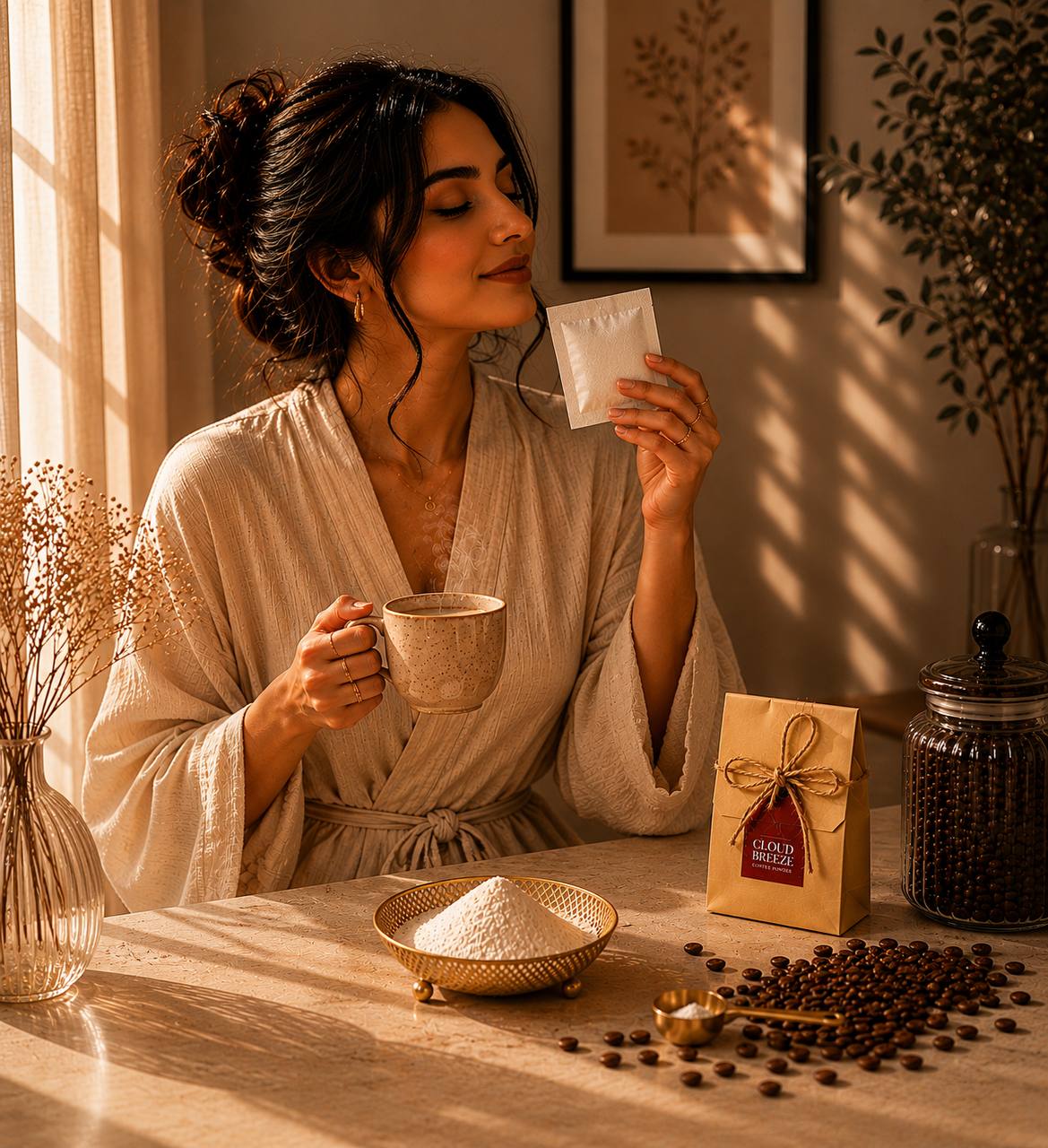 بودرة برائحة القهوة